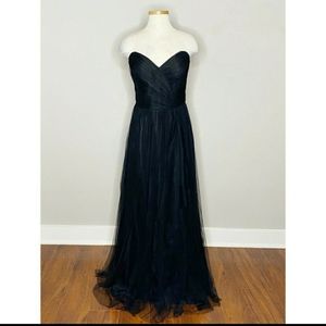 Weddington Way Black Strapless Chiffon Dress